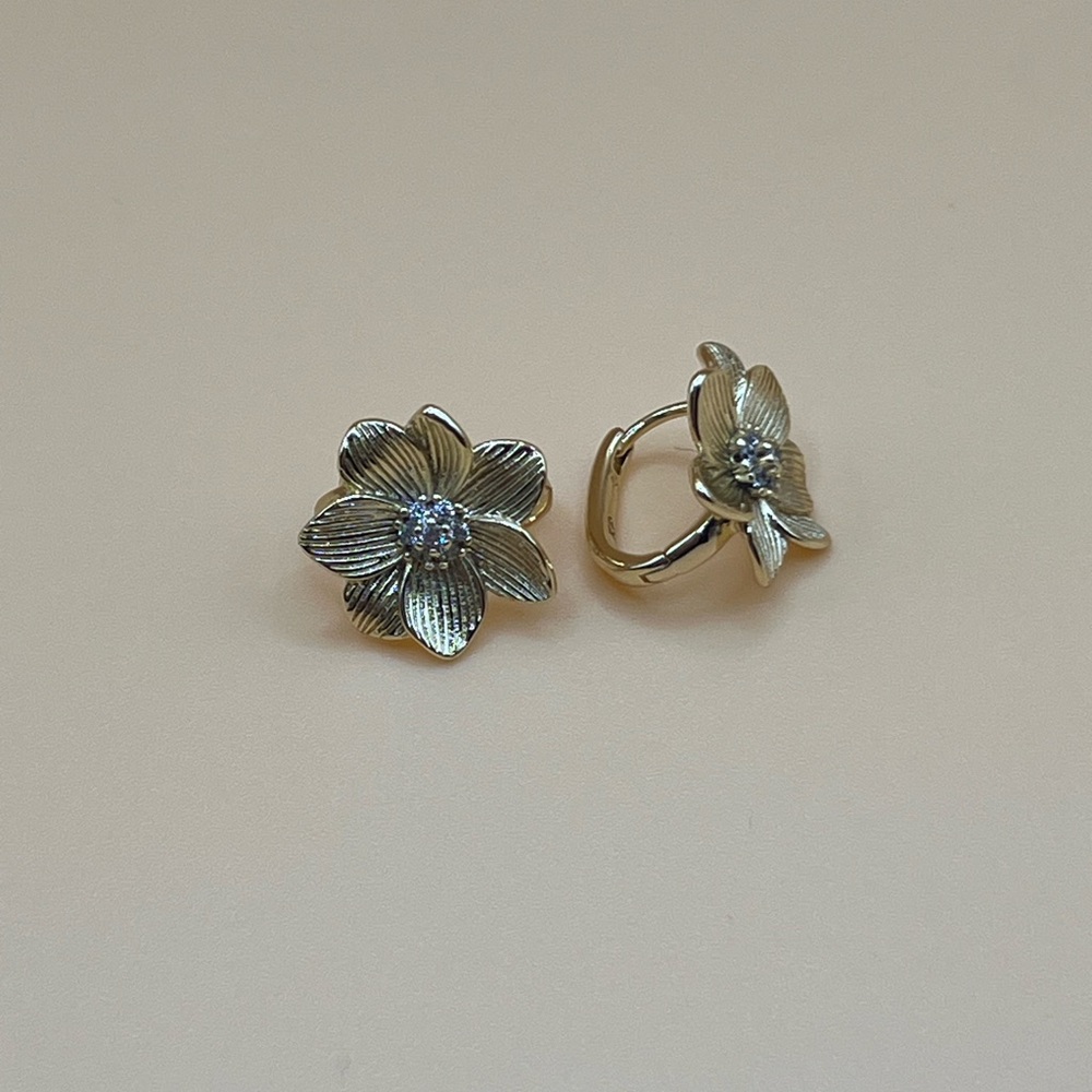 Elegant Gold Flower Earrings